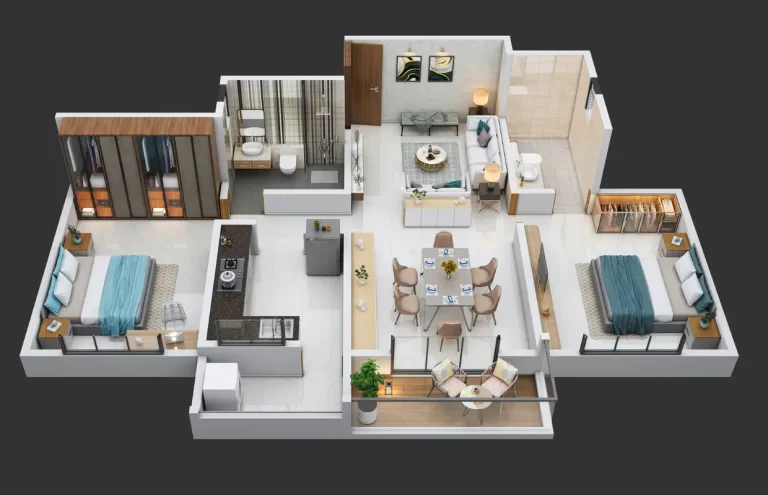 2 BHK Carpet 892